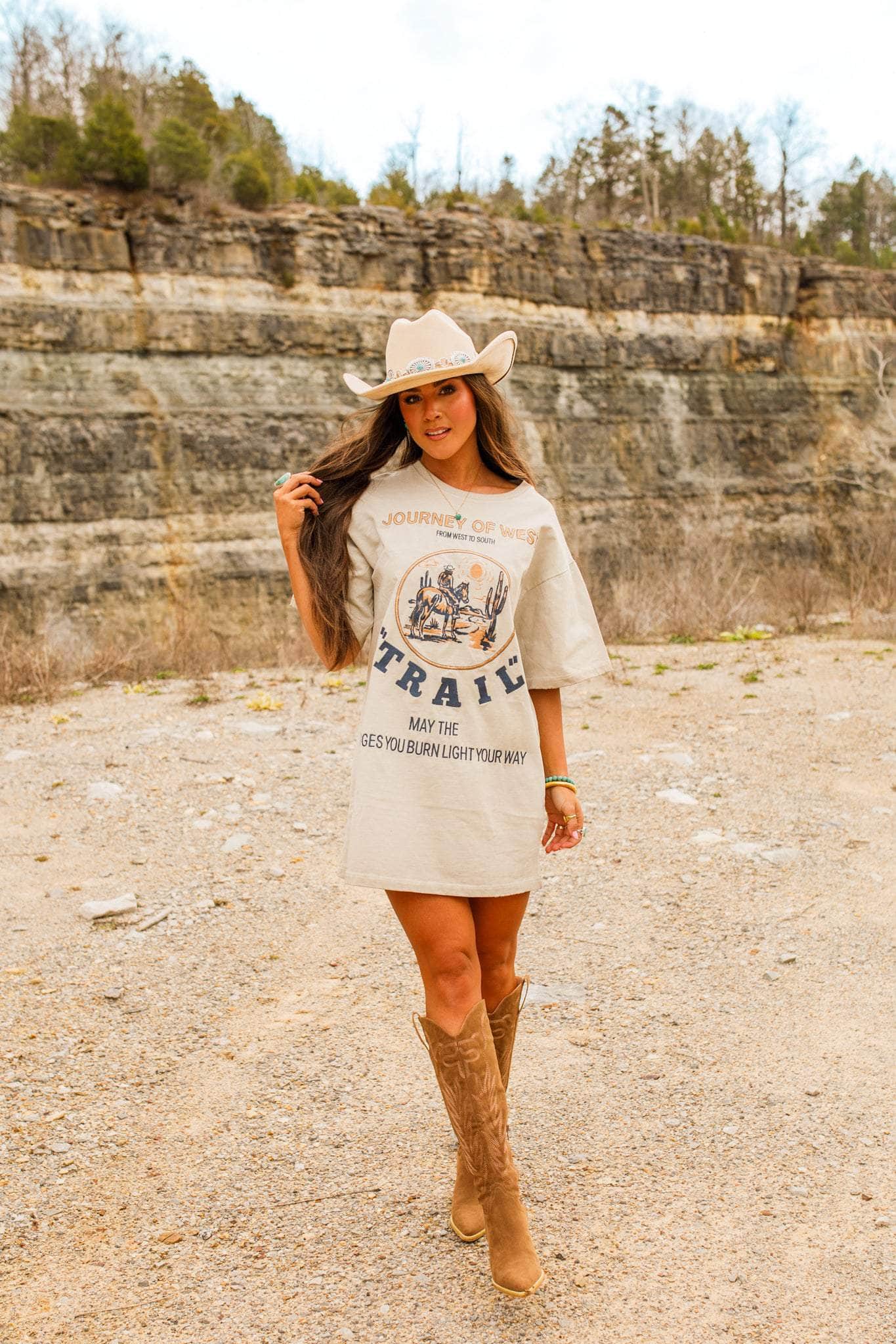 Western Journey Graphic Dress