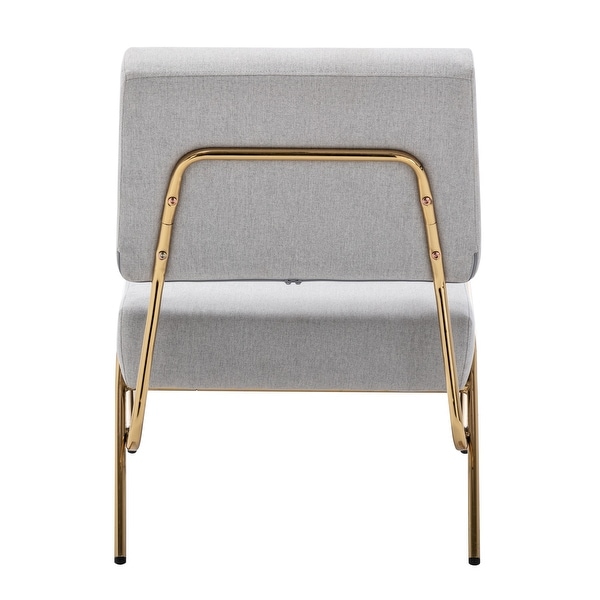 Elegant Design Armless Accent Chair with Golden Metal Frame