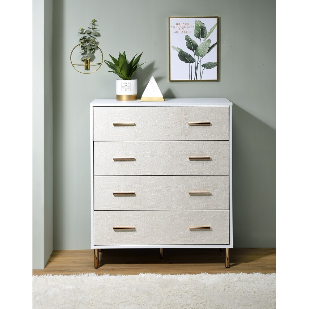 Casey 4 drawer Chest with Gold Legs