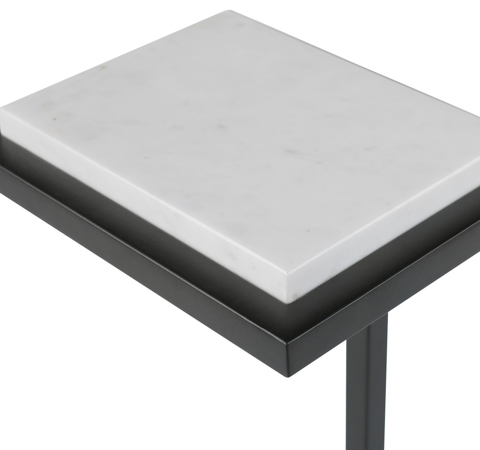 Contemporary 10 quotx 23 quotMetal Black and White Martini Table   Transitional   Side Tables And End Tables   by Uttermost  Houzz