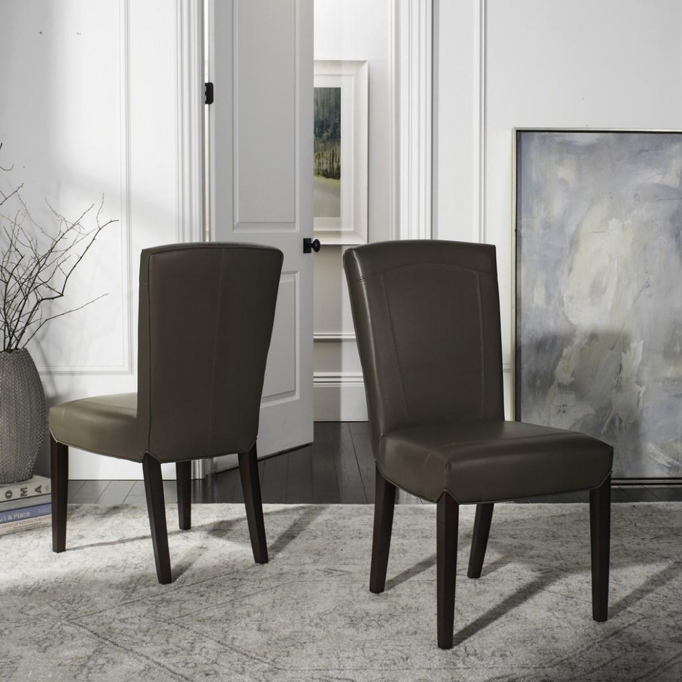 Rudy 19  x27 x27h Leather Side Chair (set Of 2) Clay   Transitional   Dining Chairs   by AED Luxury Home Decor  Houzz