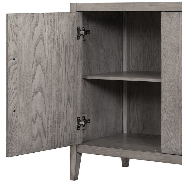 Wooden Storage Cabinet Sideboard with 3 Doors and Adjustable Shelf