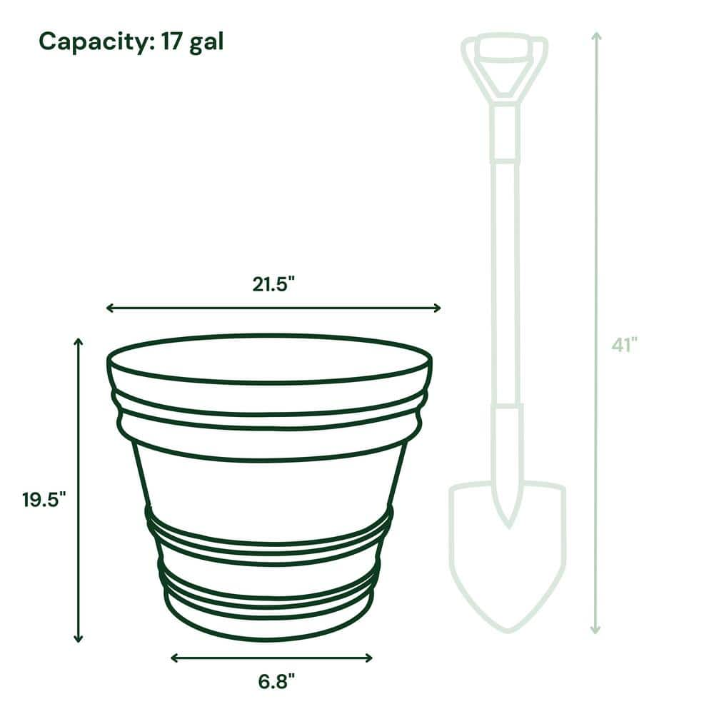 Bloem Rolled Rim 21.5 in. x 21.5 in. Terra Cotta Resin IndoorOutdoor Planter RR2246