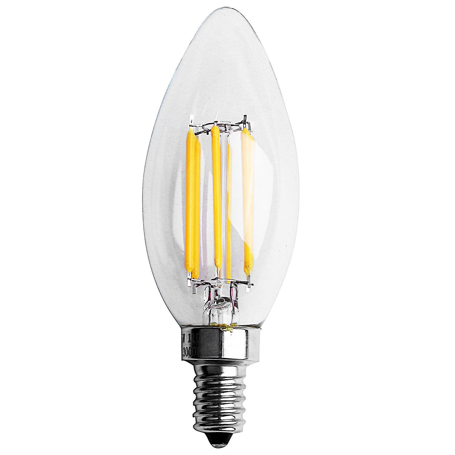 Dimmable E12 6w Cob Candle Flame ment Led Light Bulb Lamp 10*3.5cm