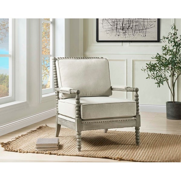 Linen Upholstered Accent Arm Chair