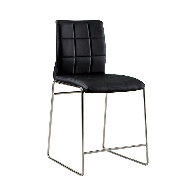 Kona II Contemporary Counter Height Chair， Black Finish， Set Of two