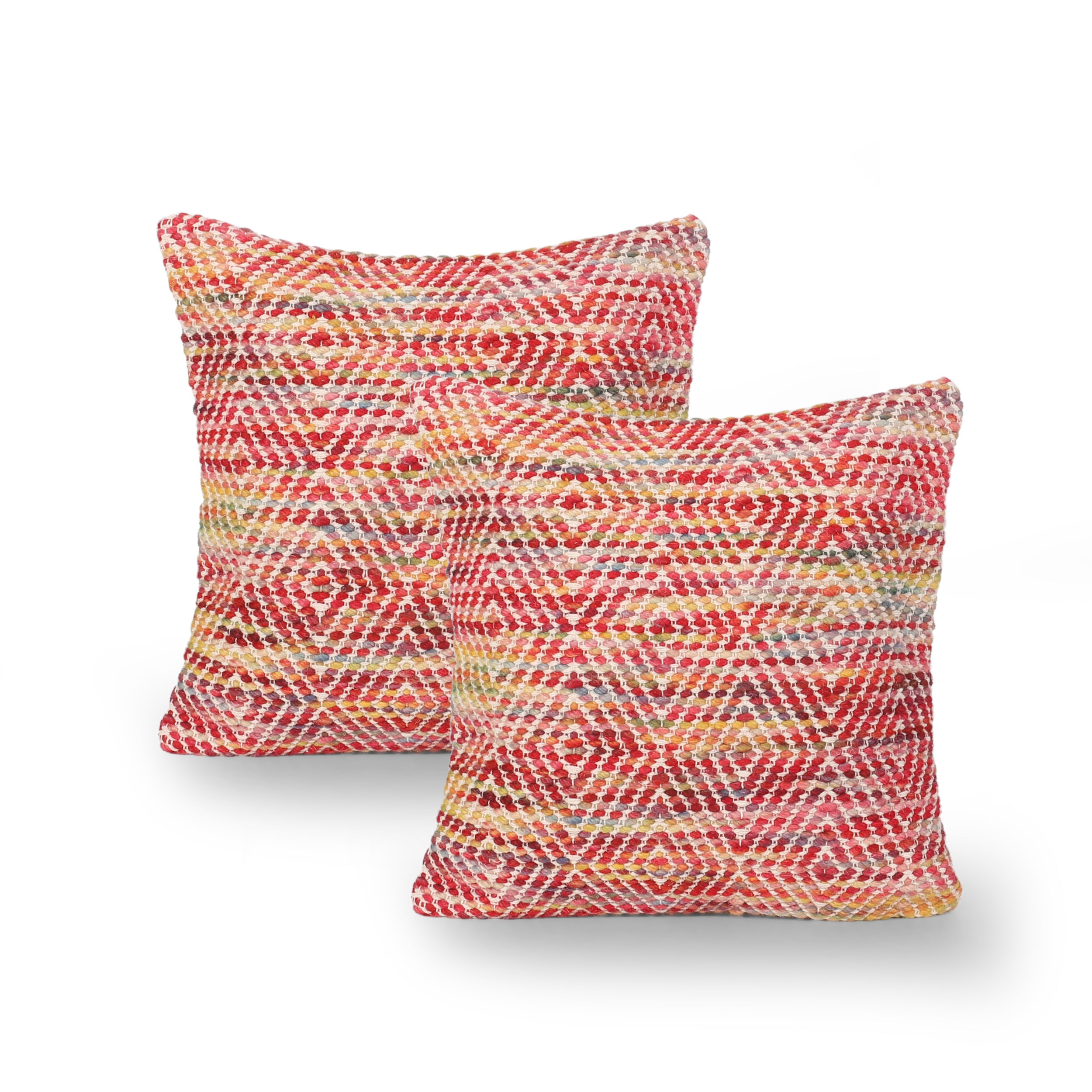 Indee Boho Cotton and Wool Pillow Cover (Set of 2)