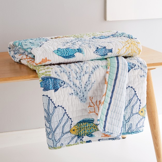 Deep Sea Multicolored Quilted Throw Levtex Home