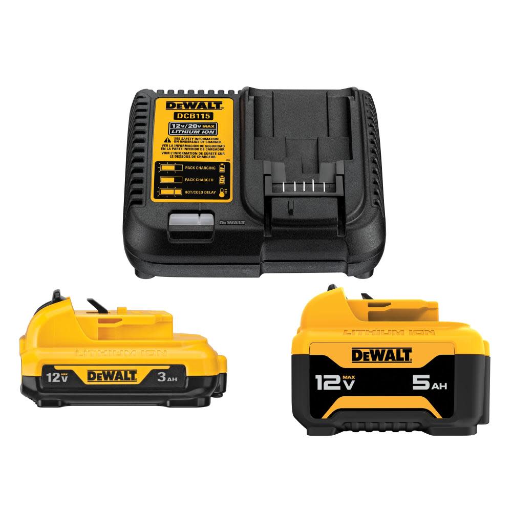 DEWALT 12V STARTER KIT 3AH and 5AH BATTERY W CHARGER DCB135C from DEWALT