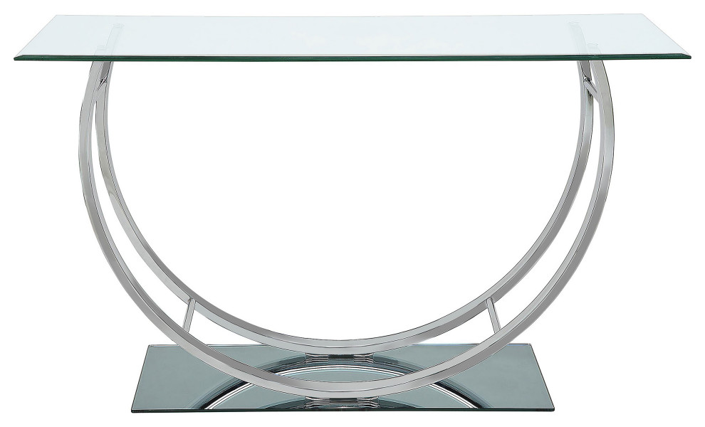 Danville U shaped Sofa Table Chrome   Modern   Console Tables   by Modon  Houzz