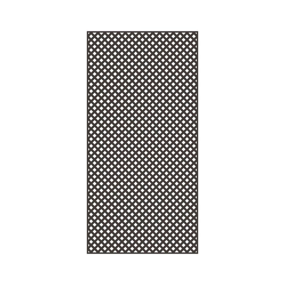 Barrette Outdoor Living 4 ft. x 8 ft. Espresso Diamond Privacy Vinyl Lattice 73053437