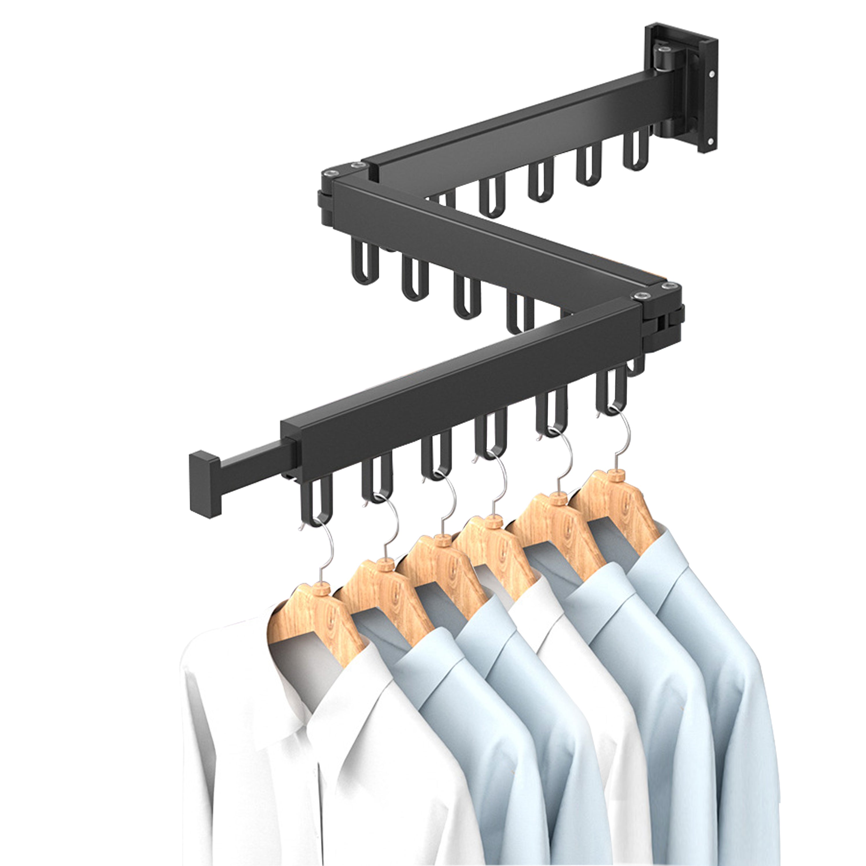 Clothes Drying Rack Collapsible,Retractable Laundry Drying Rack Wall Mount,Space Saver Clothes Rack for Balcony,Laundry,Bathroom,Patio and Bedroom(Tri-Fold)