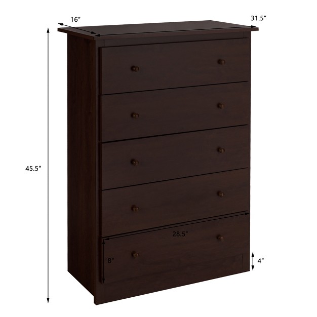 Costway 5 Drawer Dresser Functional Storage Organizer Closet