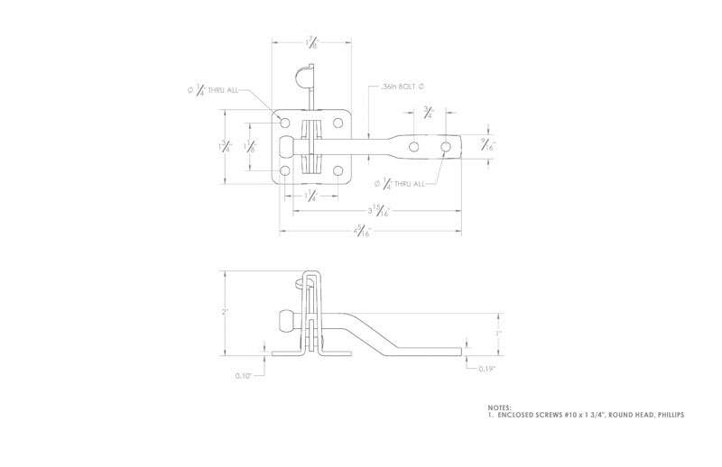 Ace 6.89 in. H X 5 in. W X 1.89 in. L Zinc-Plated Zinc Gate Latch