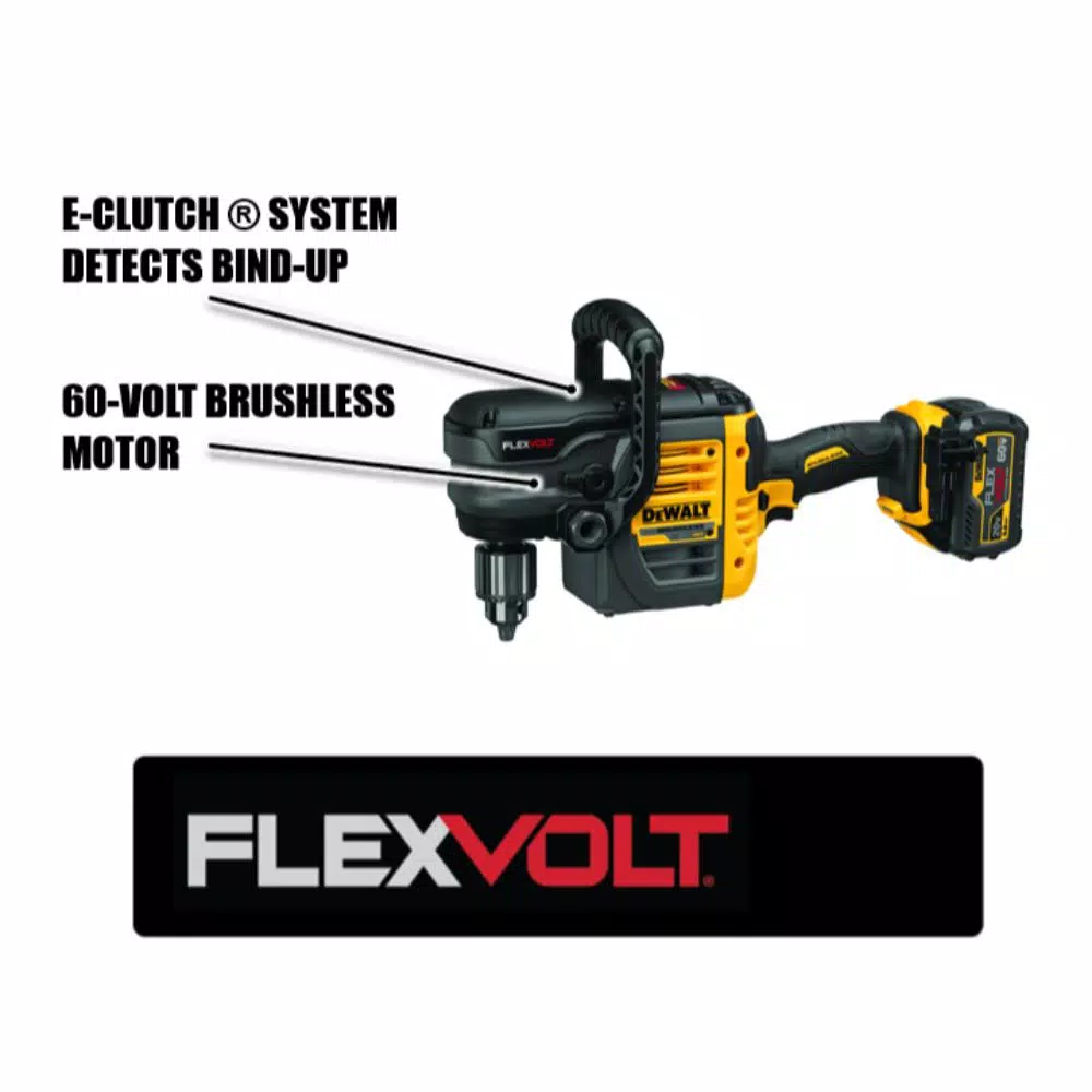 DEWALT FLEXVOLT 60-Volt MAX Cordless Brushless 1/2 in. Stud and Joist Drill with E-Clutch and (1) FLEXVOLT 6.0Ah Battery and#8211; XDC Depot