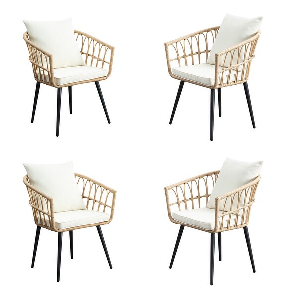 Beige 3 Pieces Rattan Wicker Patio Conversation SetClearance