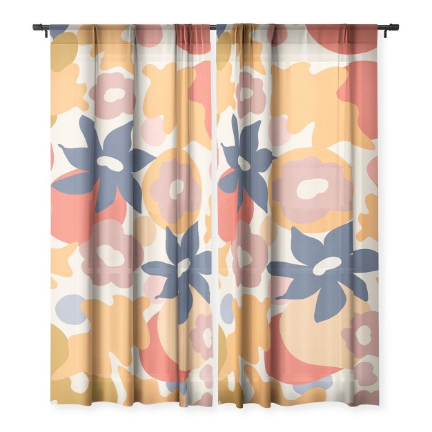 Viviana Gonzalez Flowers In Summer Single Panel Sheer Window Curtain Deny Designs