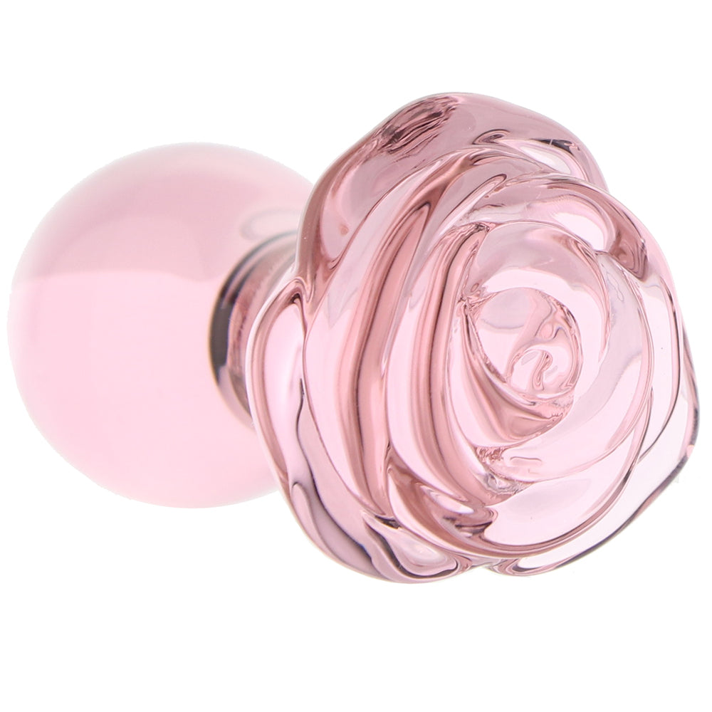 Crystal Glass Rose Plug in Pink