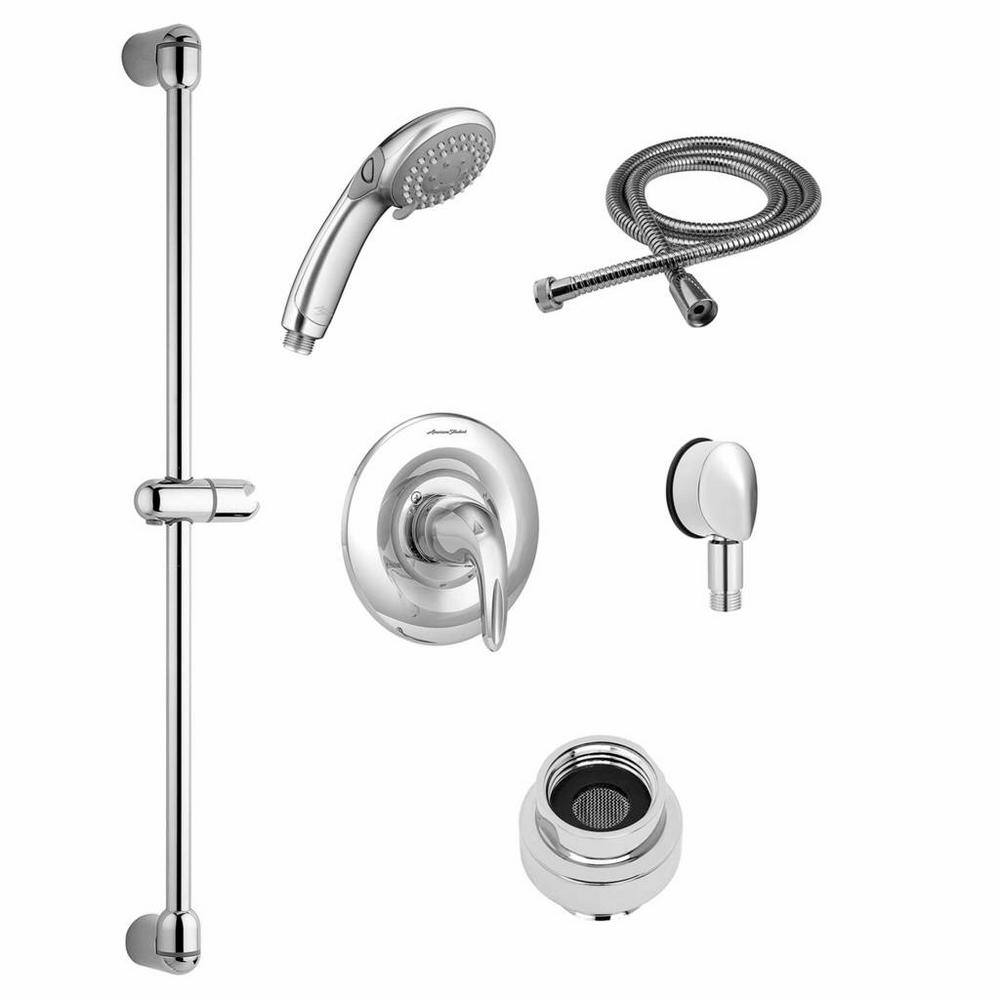 American Standard Commercial 3-Spray Round Shower System Trim Kit with Hand Shower 2.5 GPM in Polished Chrome TU662221.002