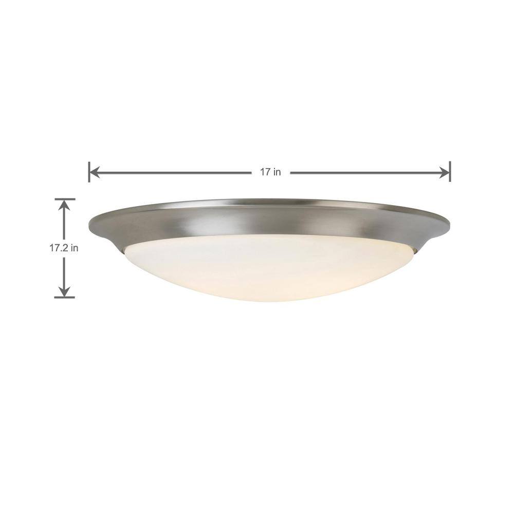 Hampton Bay 15 in. Brushed Nickel LED Ceiling Flush Mount (2-Pack) HGV8011LL-2PKBN