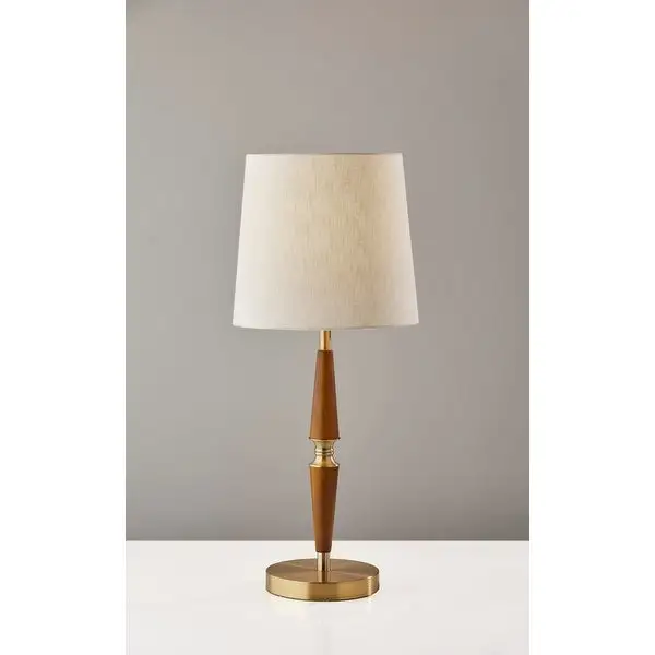 Adesso Weston Walnut Rubberwood Table Lamp