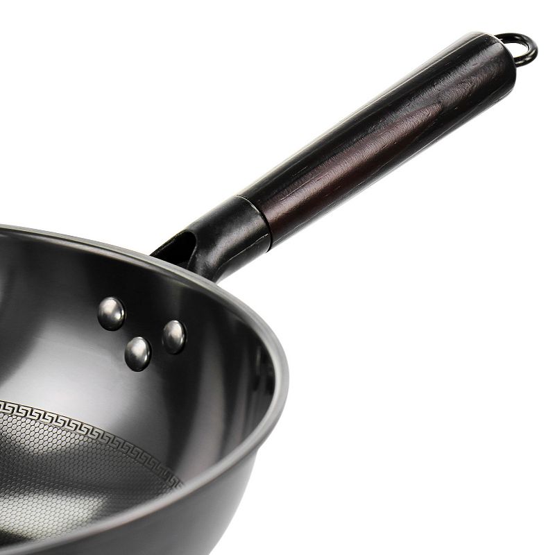 Gibson Home Debossed 13 Inch Heavy Gauge Carbon Steel Wok