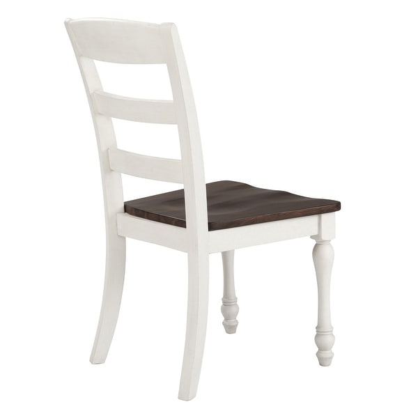 Bridgeview Dark Cocoa and Coastal White Ladder Back Dining Chairs (Set of 6)