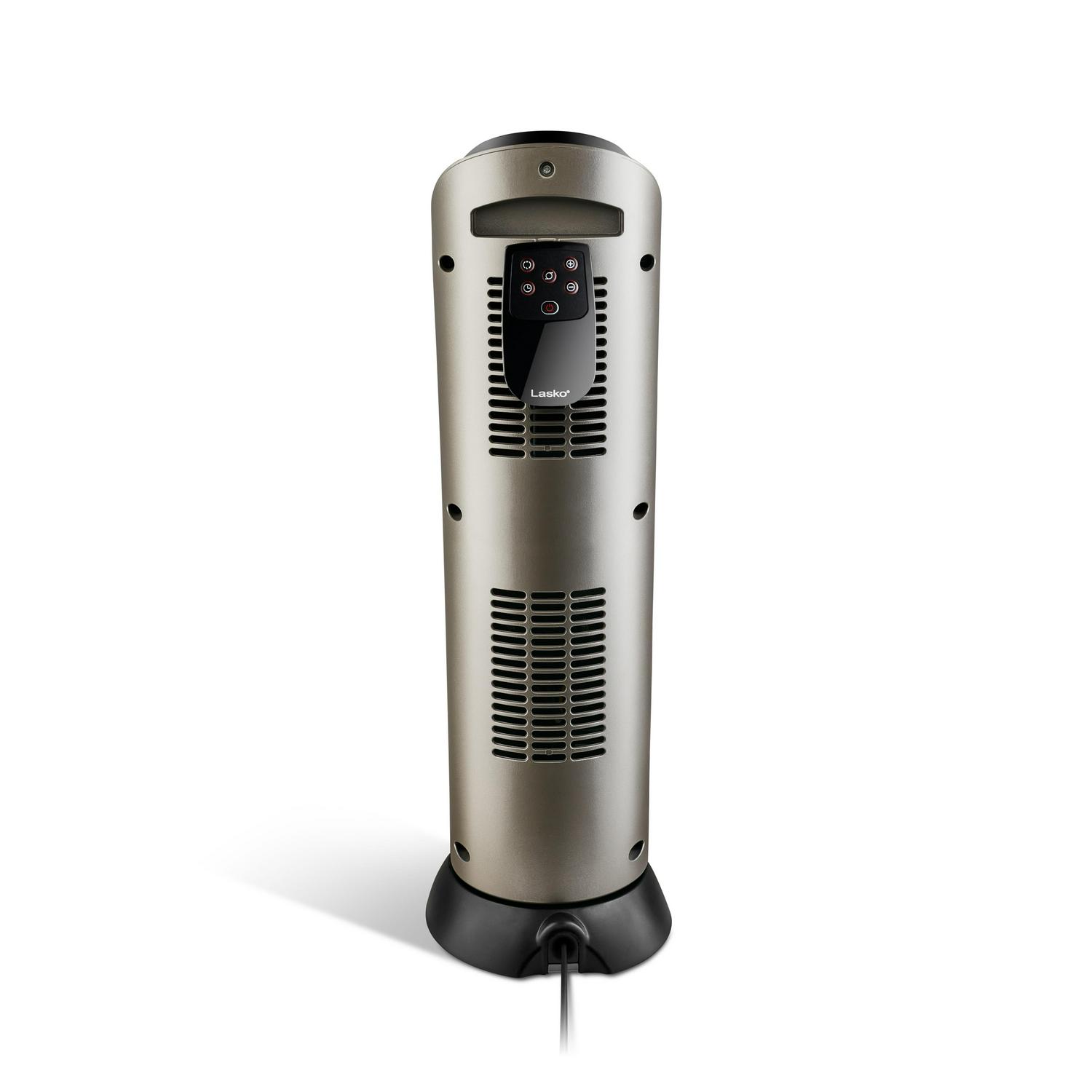 Lasko 1500W Electric Oscillating Ceramic Tower Space Heater with Remote Control， 751320， Black