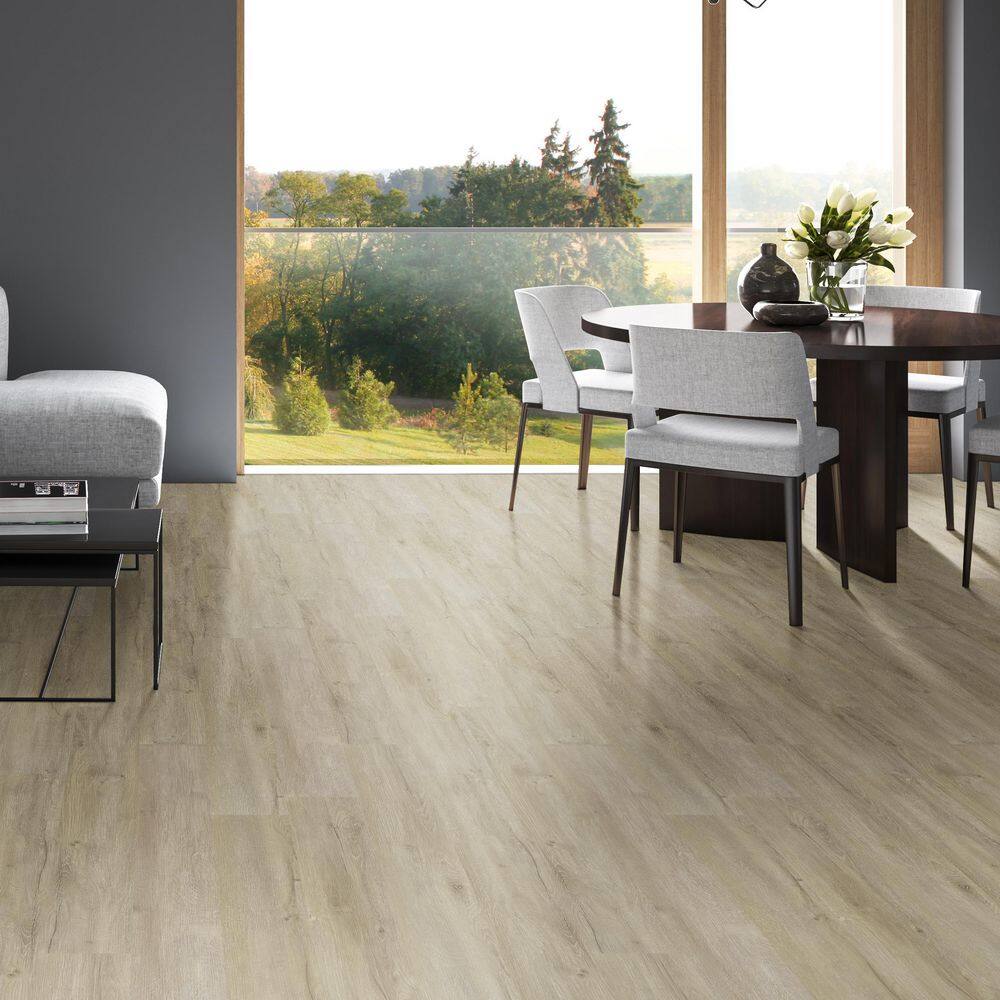 TrafficMaster French Oak 6 MIL x 6 in. W x 36 in. L Click Lock Waterproof Luxury Vinyl Plank Flooring (24 sqftcase) VTRHDFREOAK6X36