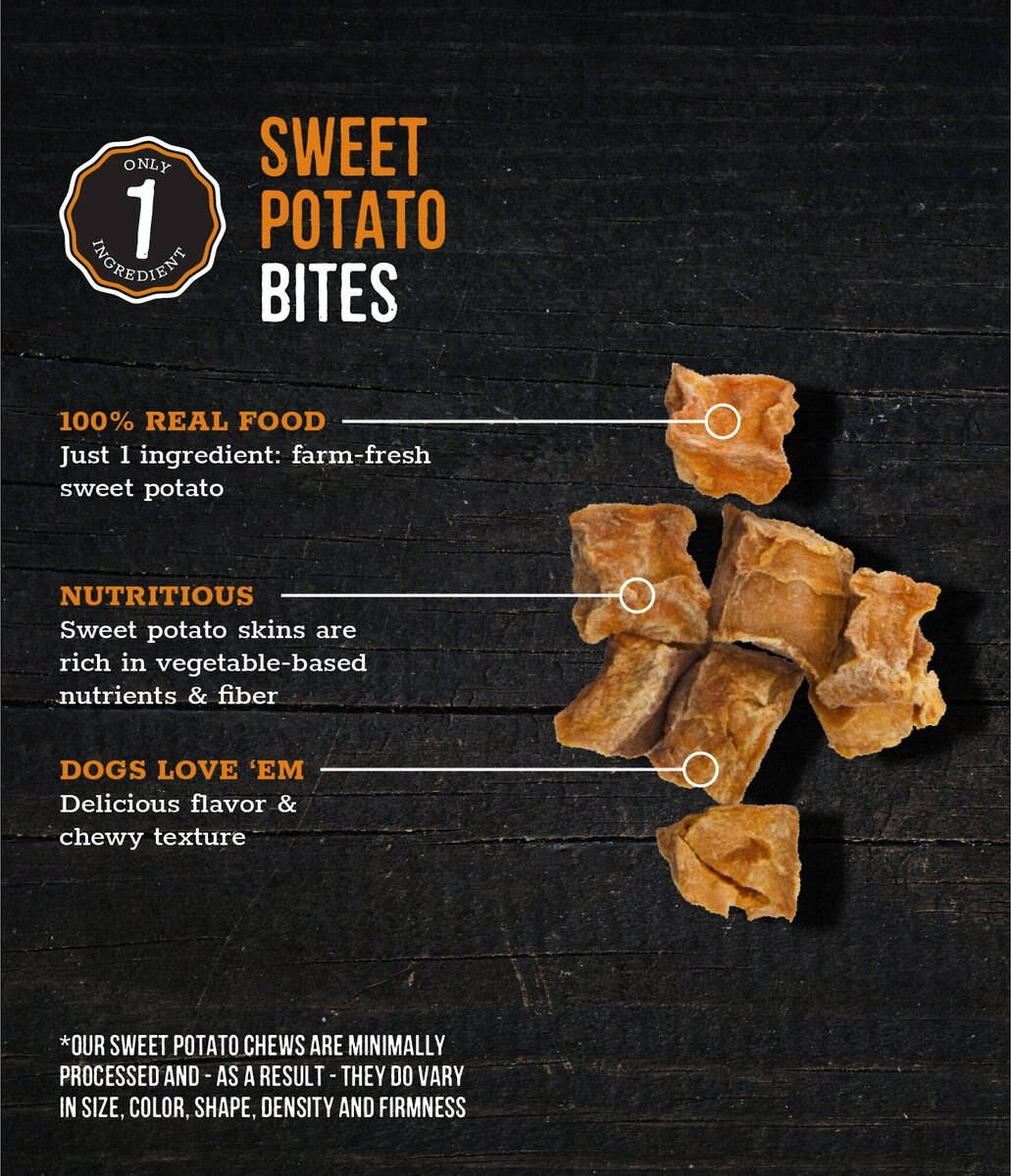 Wholesome Pride Pet Treats Sweet Potato Bites 100% All-Natural Single Ingredient Dog Treats， 16-oz