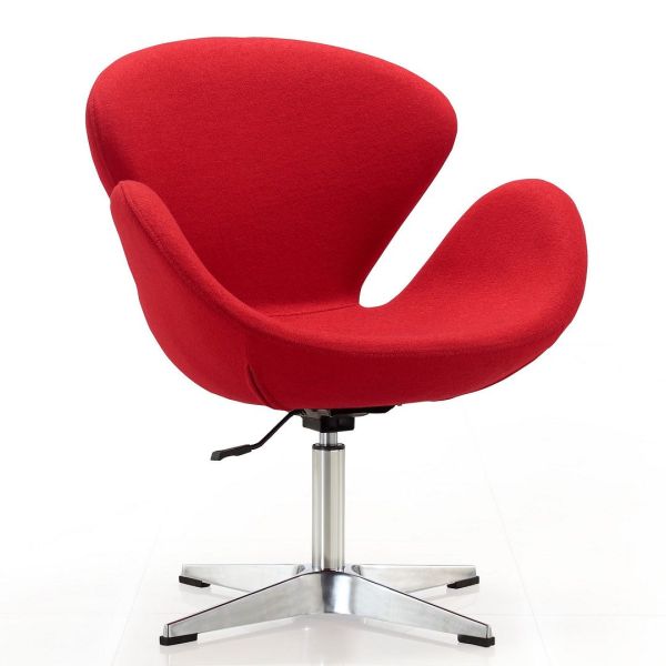 Raspberry Adjustable Swivel Chair in Red and Polished Chrome