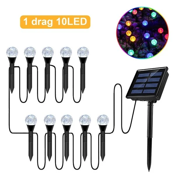 Solar LED Ball Stake Lights with Solar Panel