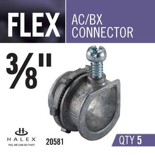 Halex 38 in. Flexible Metal Conduit (FMC) Conduit Connector (5-Pack) 20581