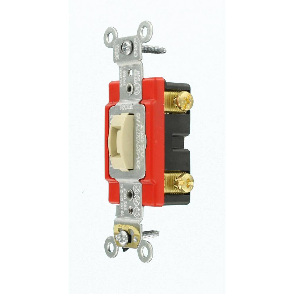 Leviton 20 Amp Industrial Grade Heavy Duty Single-Pole Locking Toggle Switch Ivory 364-01221-2IL