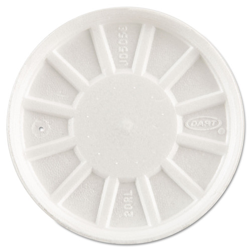 Dart Vented Foam Lids， Fits 6 oz to 32 oz Cups， White， 50 Pack， 10 Packs/Carton (20RL)