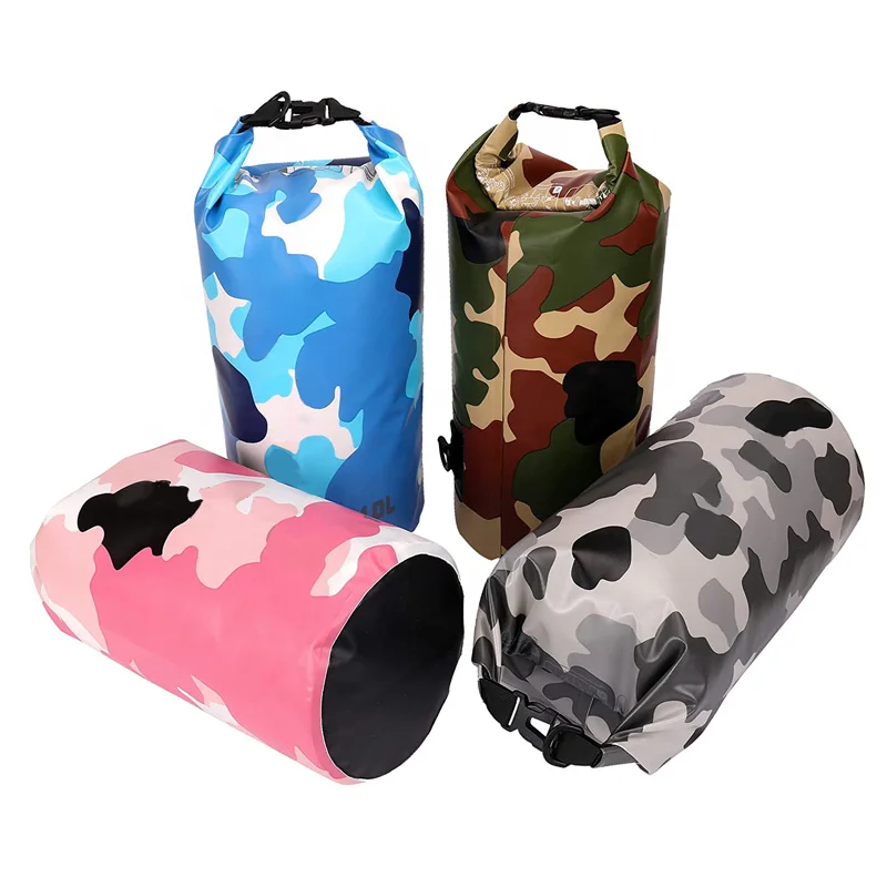 Camping hiking pack waterproof camouflage dry bag 500D PVC Tarpaulin waterproof dry bag waterproof roll top sack