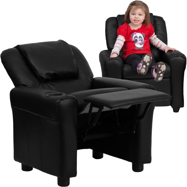 Flash Furniture Contemporary Kids Recliner with Cup Holder and Headrest