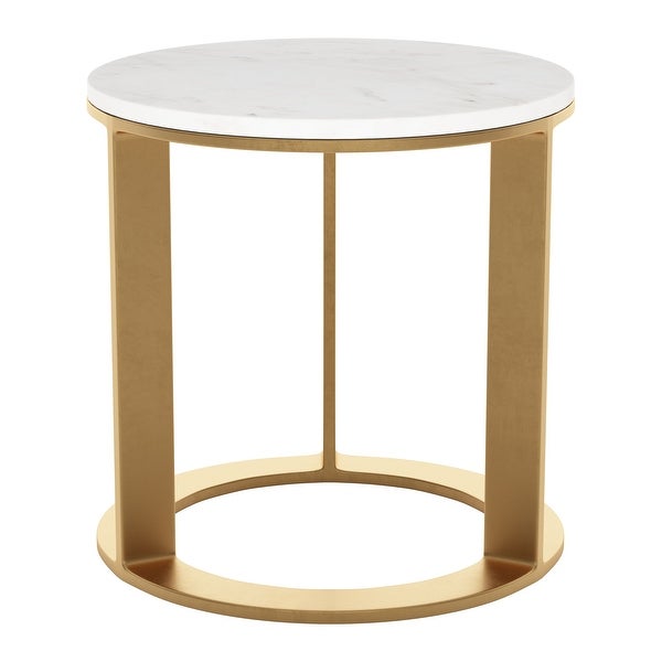 Helena Marble Side Table White and Gold