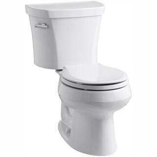 KOHLER Wellworth 14 in. Rough-In 2-Piece 1.28 GPF Single Flush Round Toilet in White K-3947-0