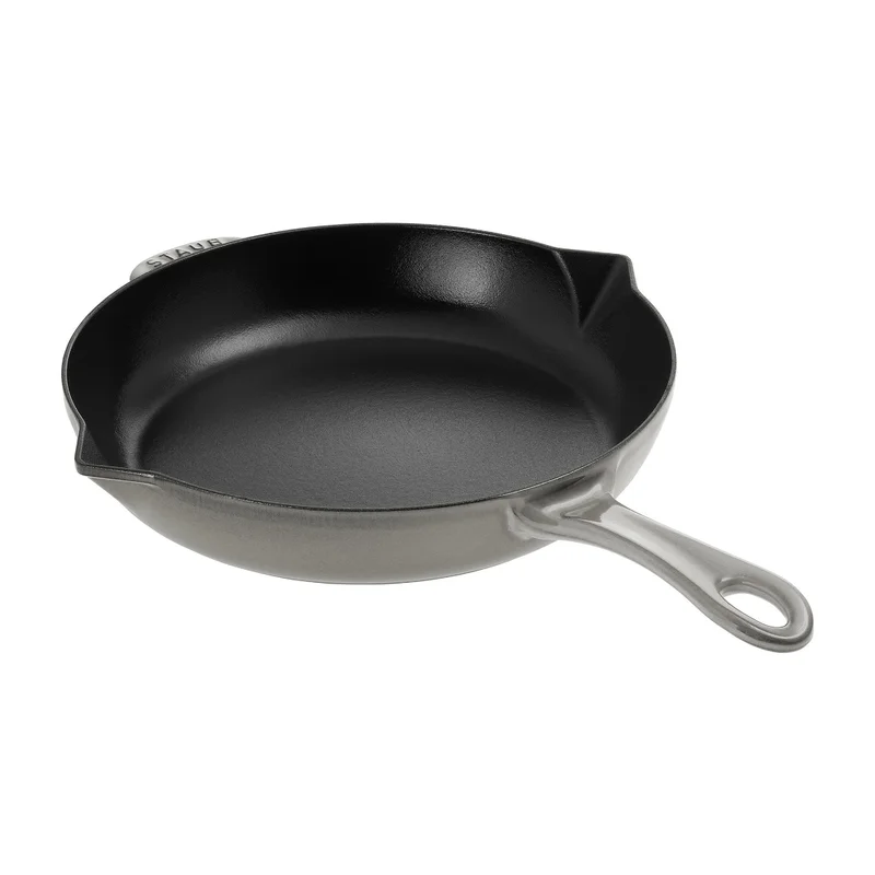 Staub 1222618 Cast Iron 10-inch Fry Pan - Graphite Grey， Made in France