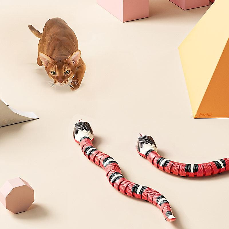 Smart sensing snake cat toys