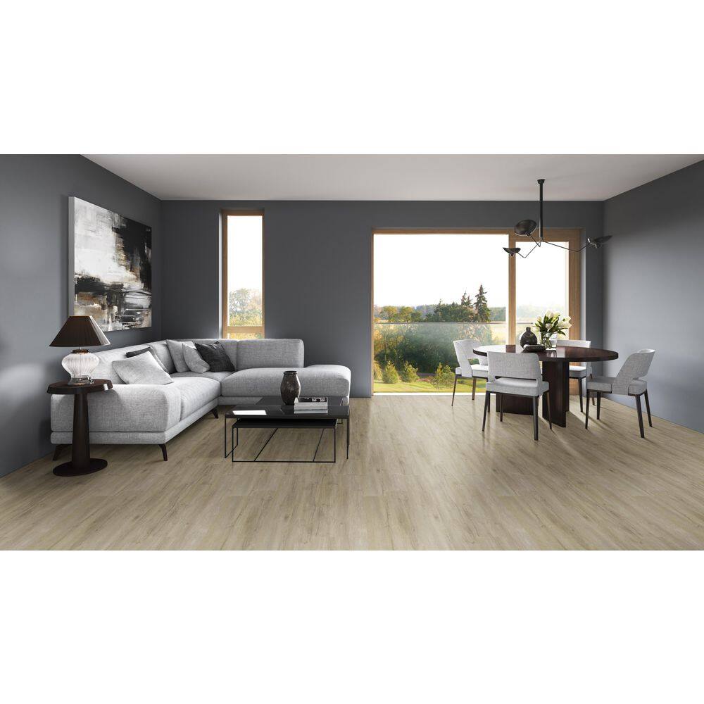 TrafficMaster French Oak 6 MIL x 6 in. W x 36 in. L Click Lock Waterproof Luxury Vinyl Plank Flooring (24 sqftcase) VTRHDFREOAK6X36