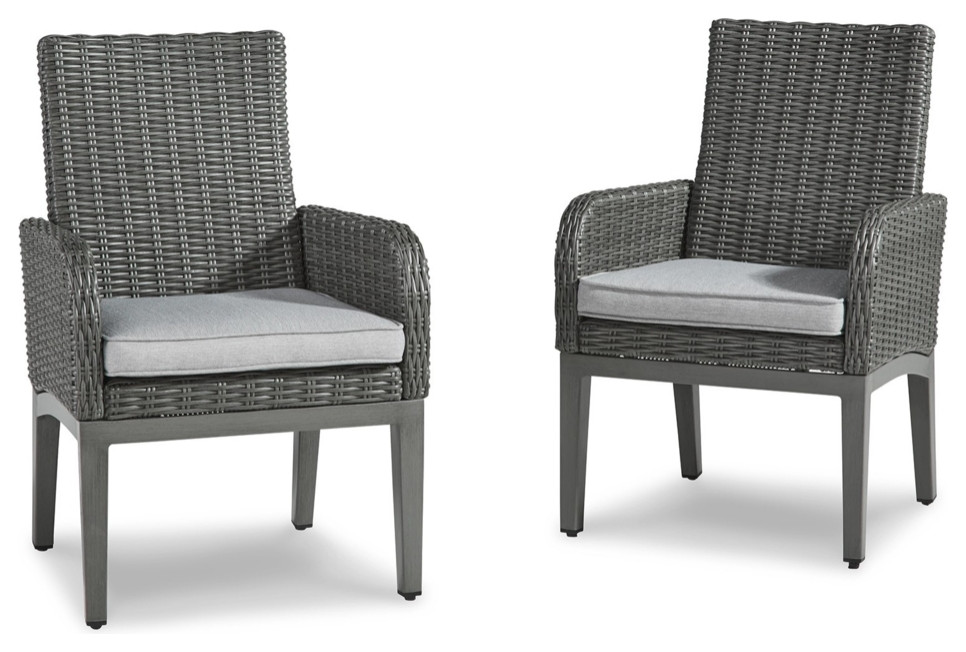 Asp 25 Inch Outdoor Armchair Aluminum Frame Gray Polyester Upholstery   Tropical   Outdoor Lounge Chairs   by Dot  ampBo  Houzz