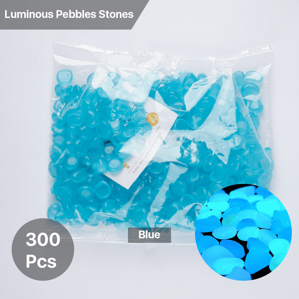 SUPTREE 300PCS Glow in The Dark Rocks for Fish Tank, Luminous Pebbles Stones Glow Rocks for Aquarium Garden (Blue)