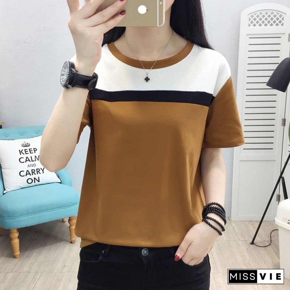 Christmas Gift Summer Short Sleeve T shirt Women Tops Camisas Mujer Tshirt Women T-shirt O-neck Loose Cotton Tee Shirt Femme Plus Size