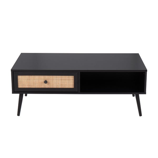 Ailani Coffee Table with Rattan Accent