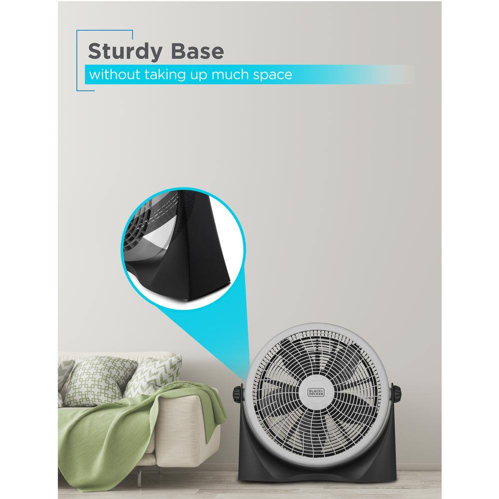 BLACK+DECKER 15.6 in. 3-Speed High Velocity Floor Fan BFF16B