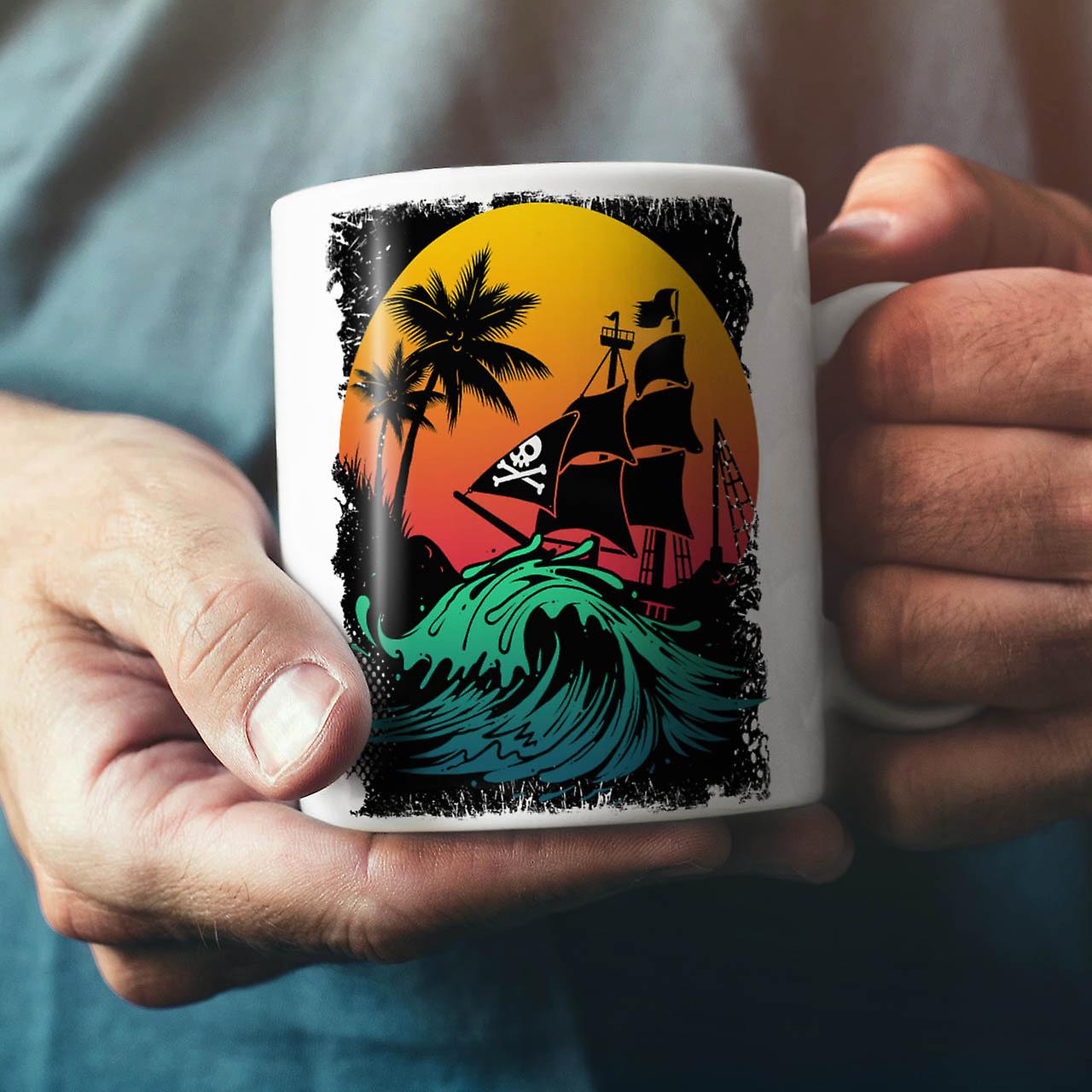 Pirate Ship Storm NEW White Tea Coffee Ceramic Mug 11 oz | Wellcoda