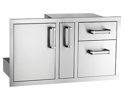 Fire Magic Premium Flush, Soft Close Access Door With Platter Storage & Double Drawer