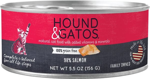 Hound and Gatos 98% Salmon Grain-Free Canned Cat Food